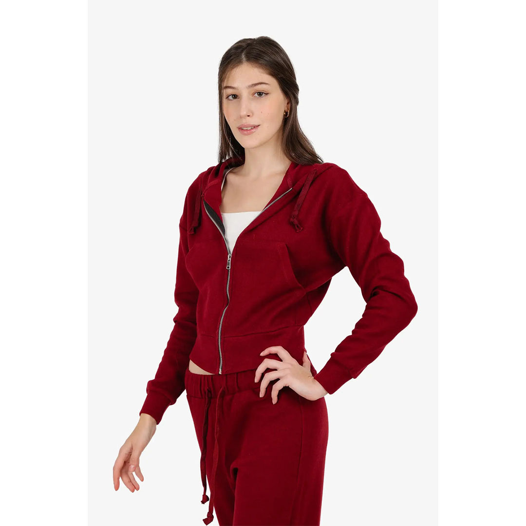 سويت شيرت بغطاء رأس ومضلع حريمي 57808