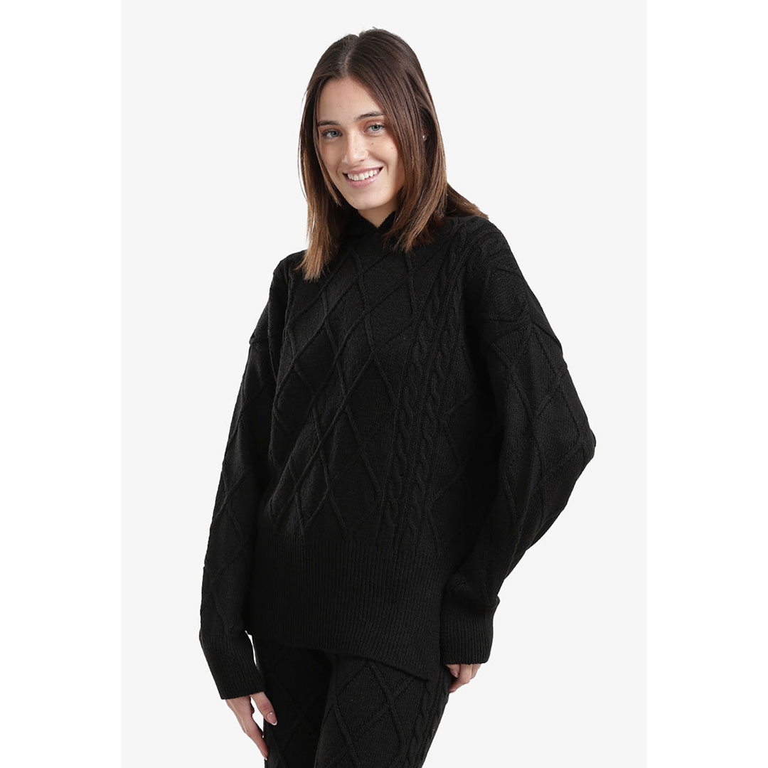 بلوفر صوف محبوك بتصميم كابلات حريمي - 57895