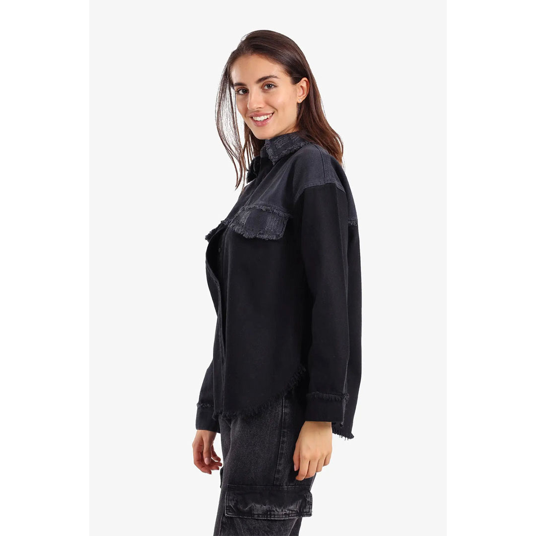 قميص جينز ثنائي اللون حريمي 58030