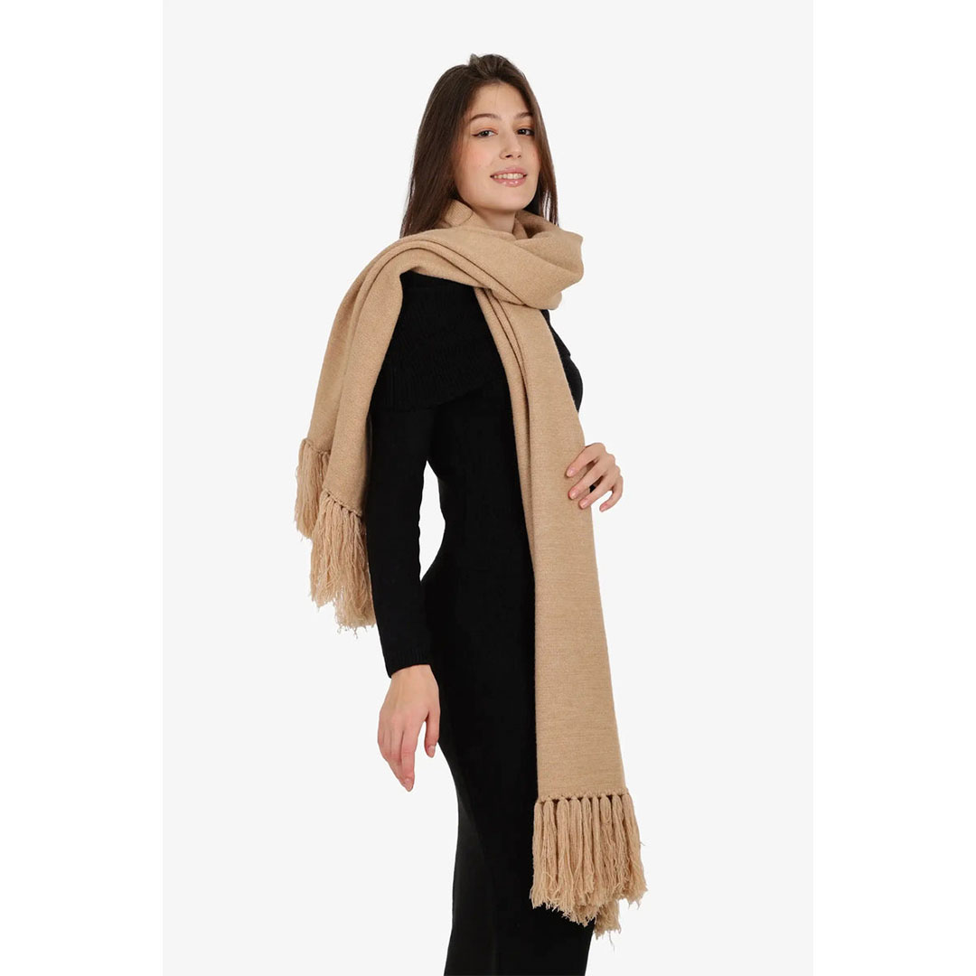 شال مستطيل مهدب حريمي 58257