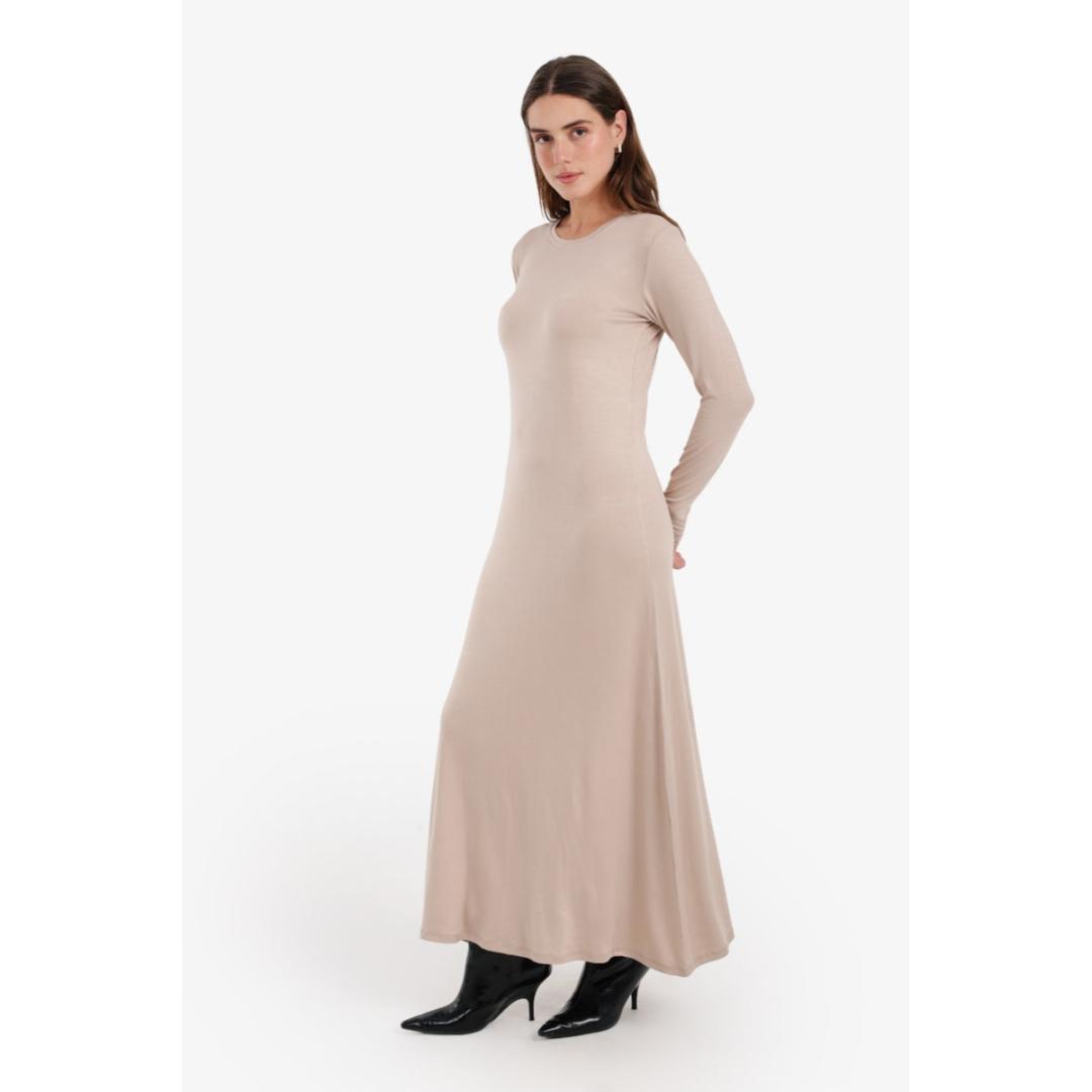 فستان فسكوز واسع كم حريمي - 58261