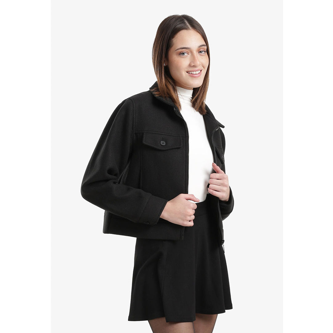 جاكيت قصير بجيب قلاب حريمي - 58378