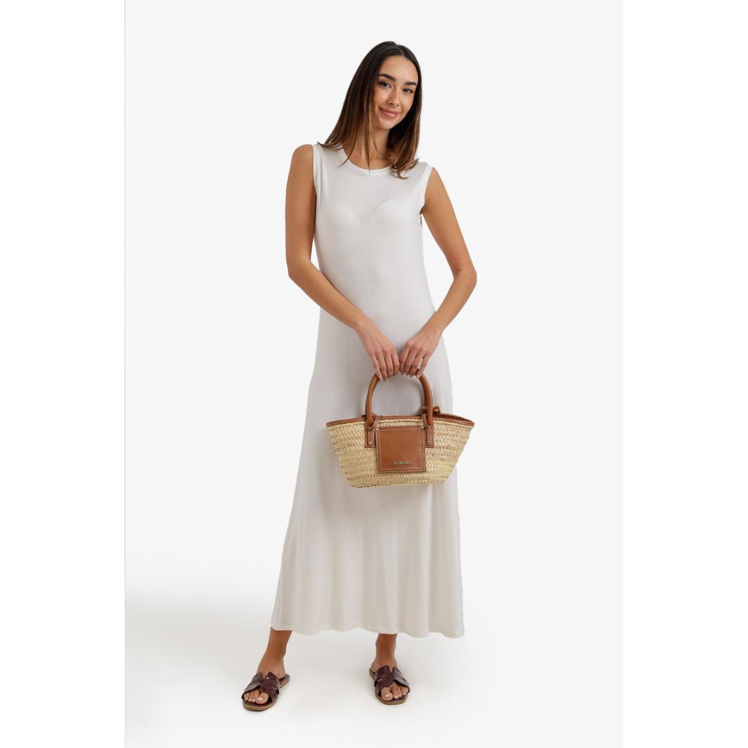 فستان فسكوز طويل بدون أكمام حريمي - 58415