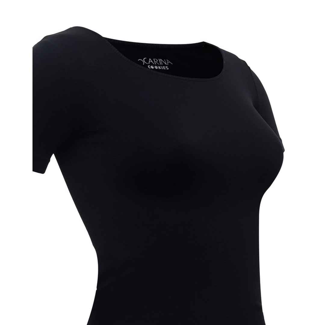 كارينا كوكيز توب حريمي بأكمام قصيرة ميكروفايبر