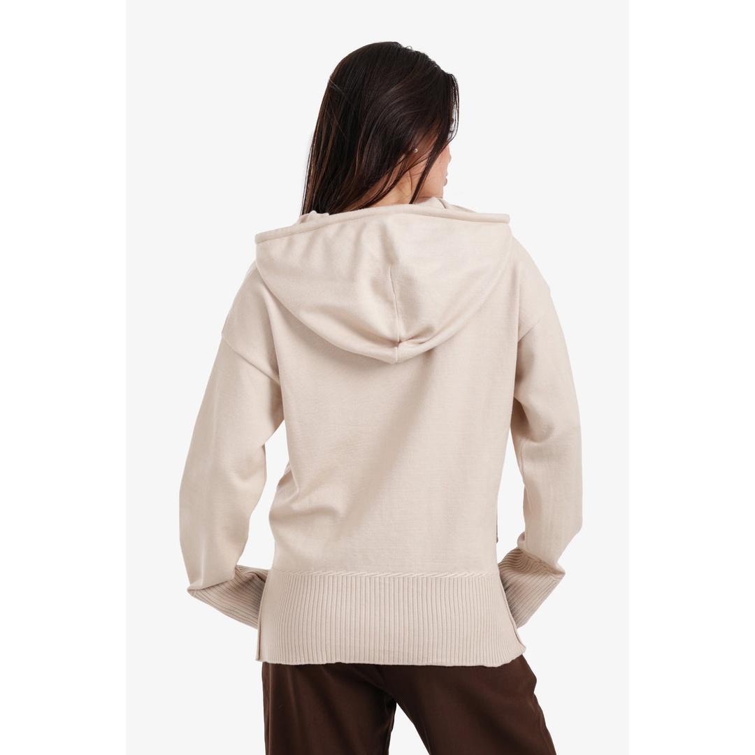 هودي مريح بياقة على شكل حرف V مضلع - 57917