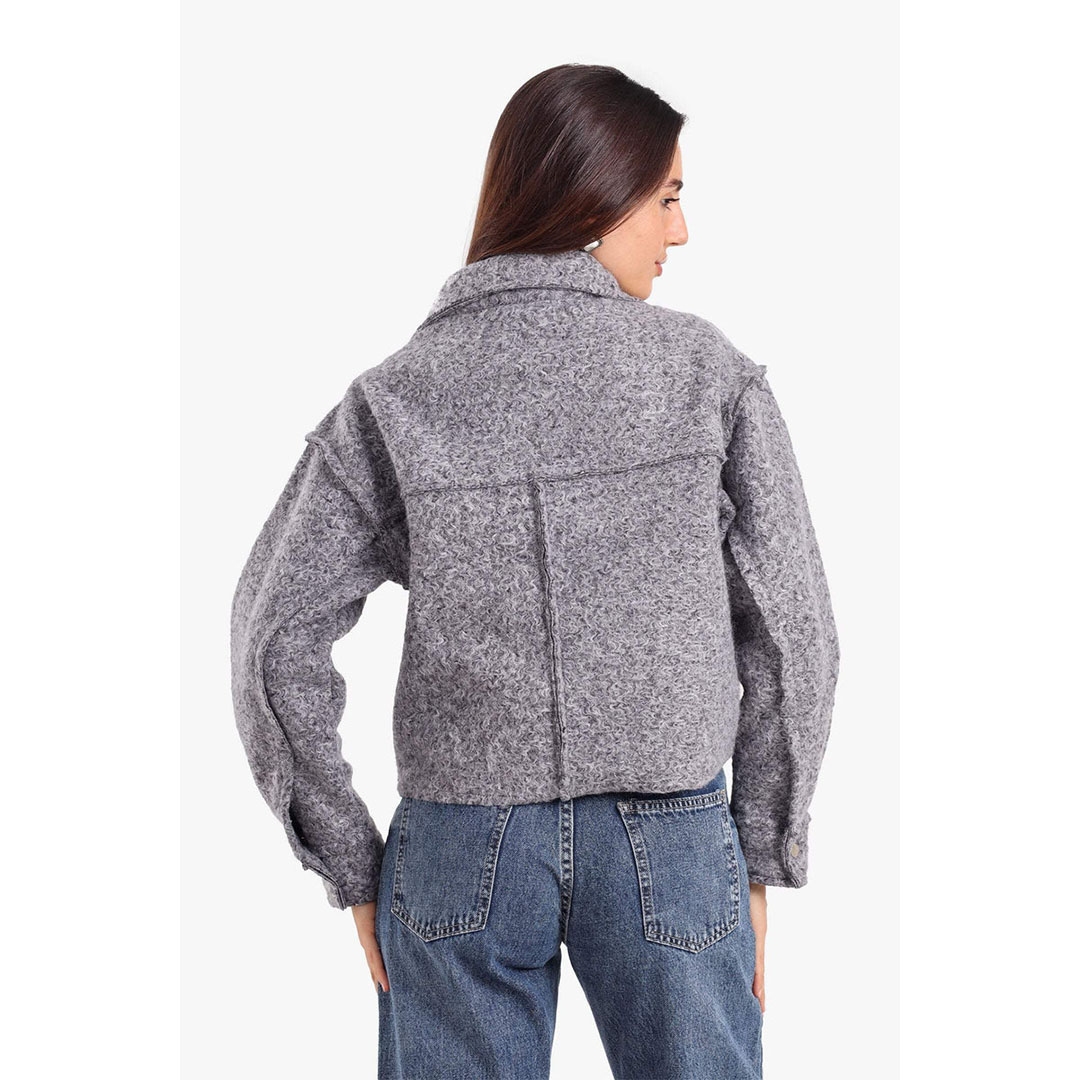 جاكيت قصير من الصوف بسحاب حريمي 58022