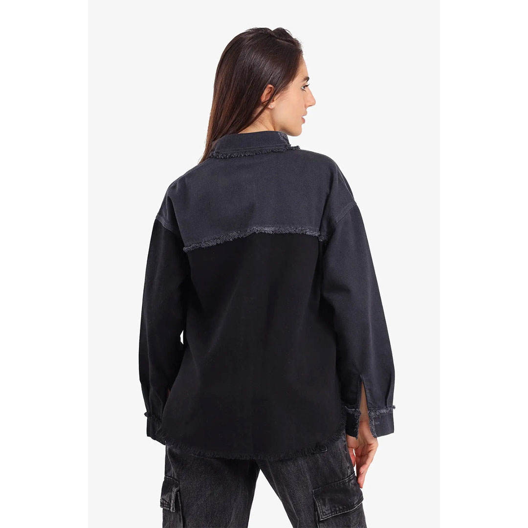 قميص جينز ثنائي اللون حريمي 58030