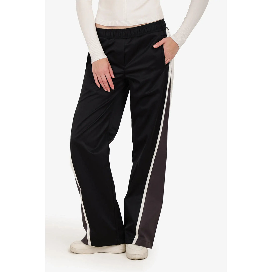 بنطلون استرخاء ناعم واسع الساق حريمي - أسود 58107