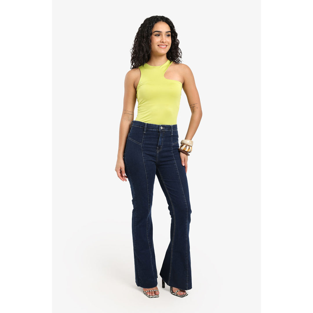 بنطلون جينز واسع بخصر مرتفع 57355