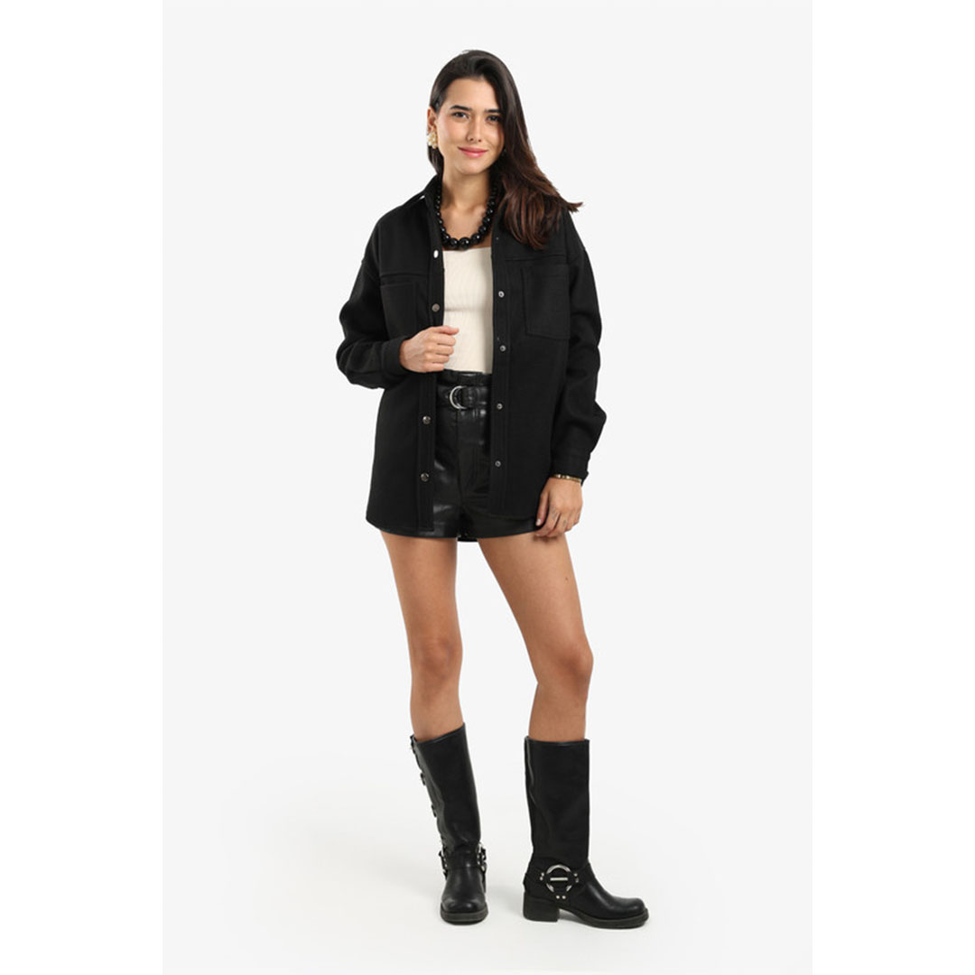 كارينا قميص خارجي من الصوف بأزرار 57858