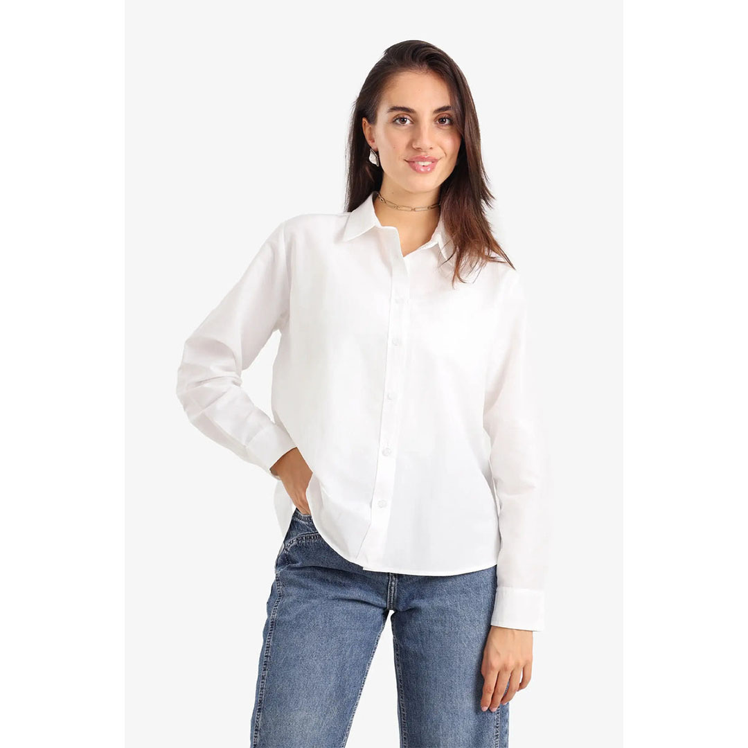 قميص كلاسيكي بحافة غير متماثلة حريمي 58026