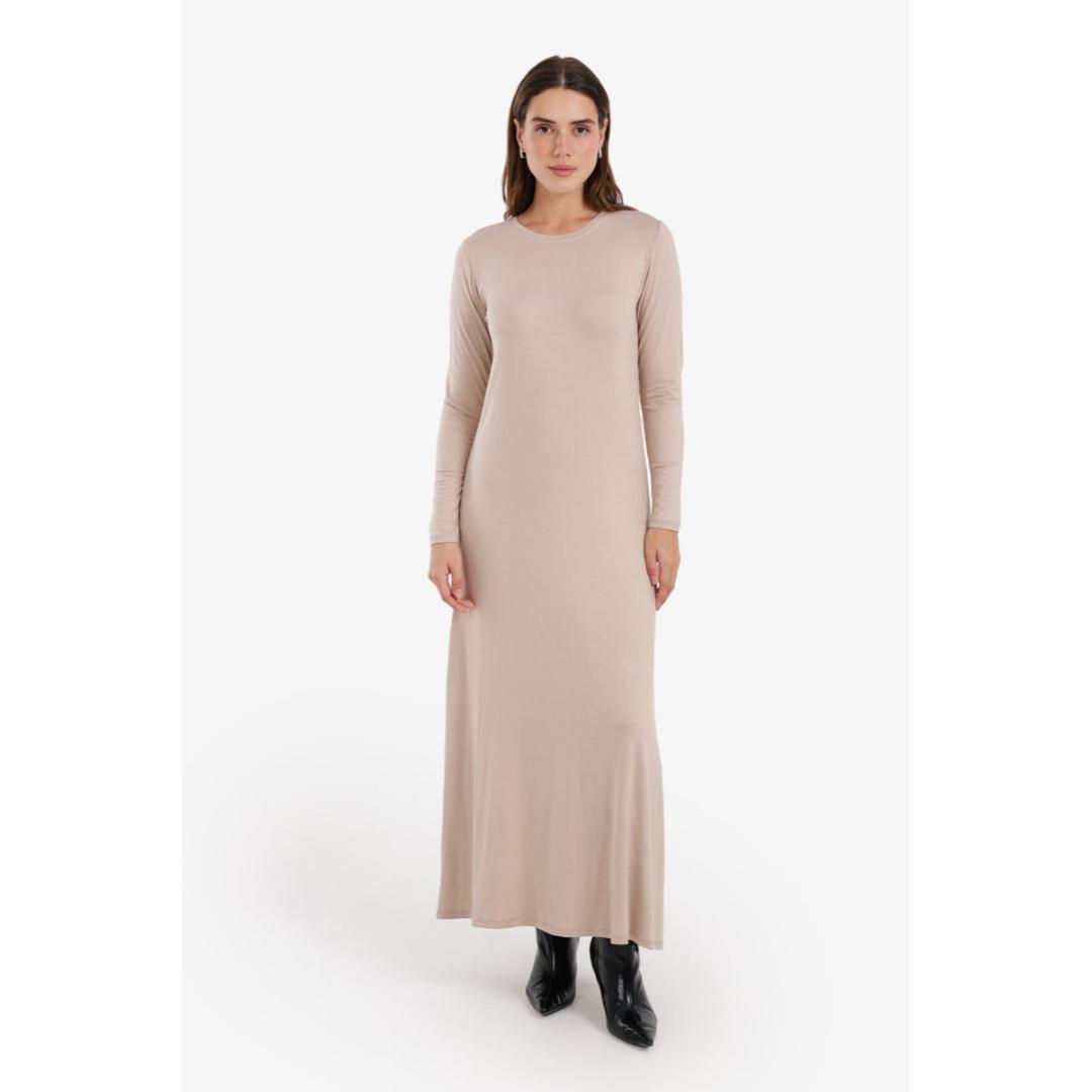 فستان فسكوز واسع كم حريمي - 58261