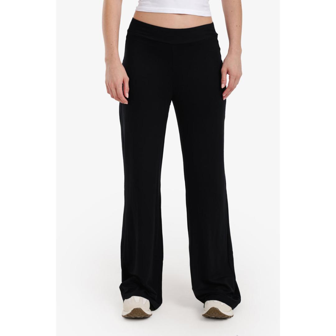 بنطلون قطن واسع الساقين بخصر عالي - 58354