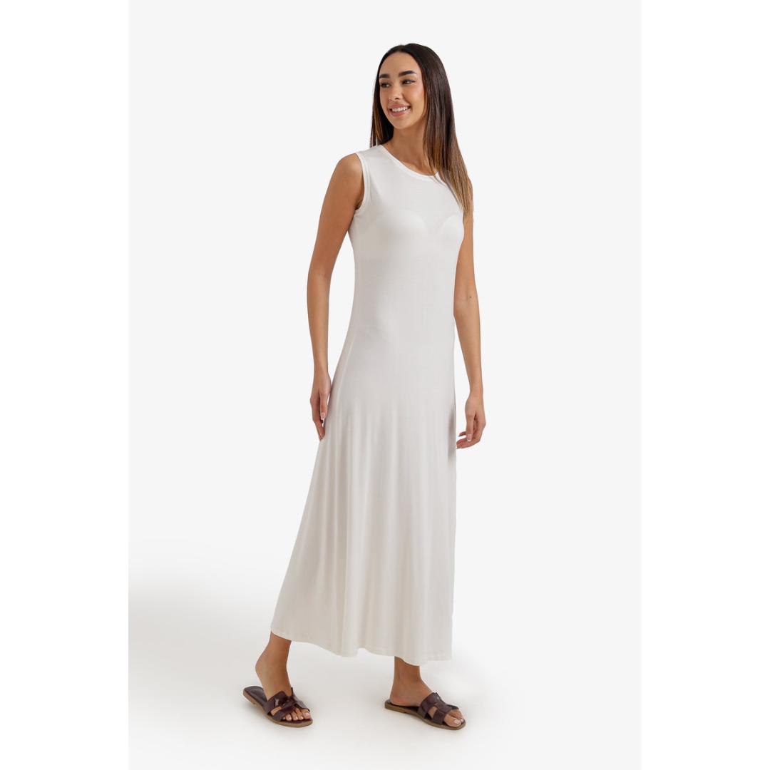 فستان فسكوز طويل بدون أكمام حريمي - 58415