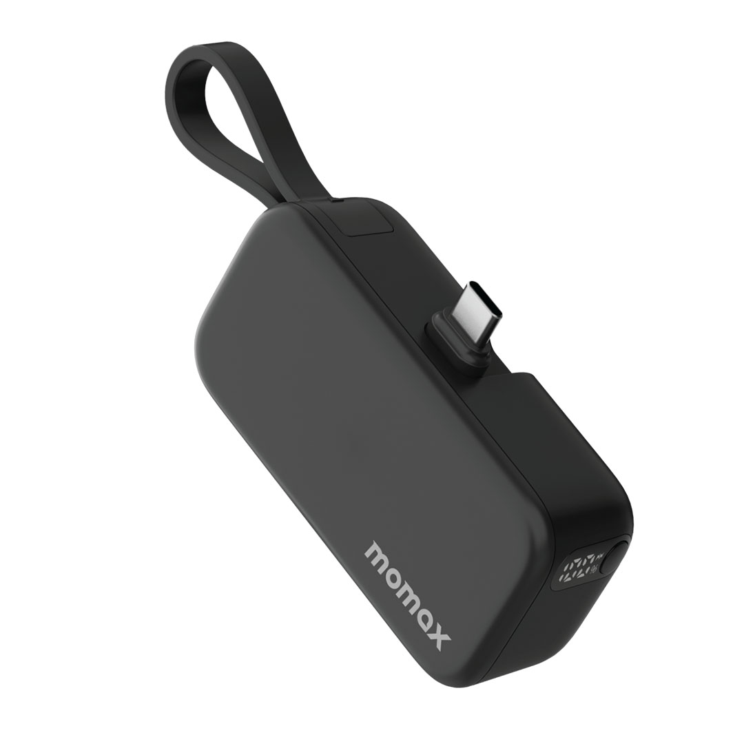 باور بانك Power Mini سعة 5000mAh مع موصل USB-C قابل للطي - أسود