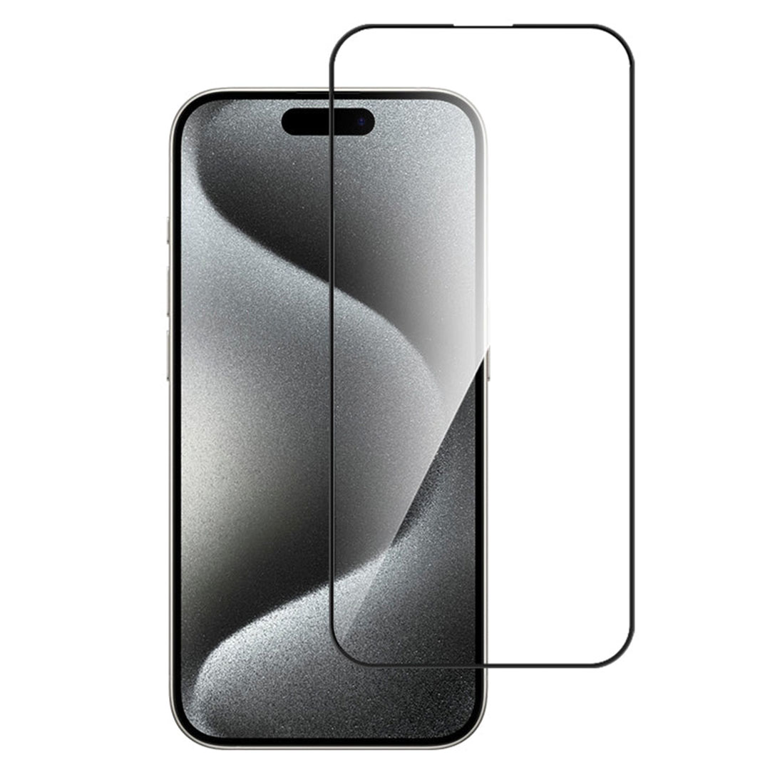 حماية شاشة CLEAR 2.5D Full Cover HD لهاتف آيفون 16 بلس مقاس 6.7 بوصة - أسود