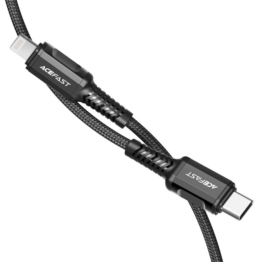 كابل شحن C1-01 USB-C إلى لايتنينج سبائك الألومنيوم - أسود