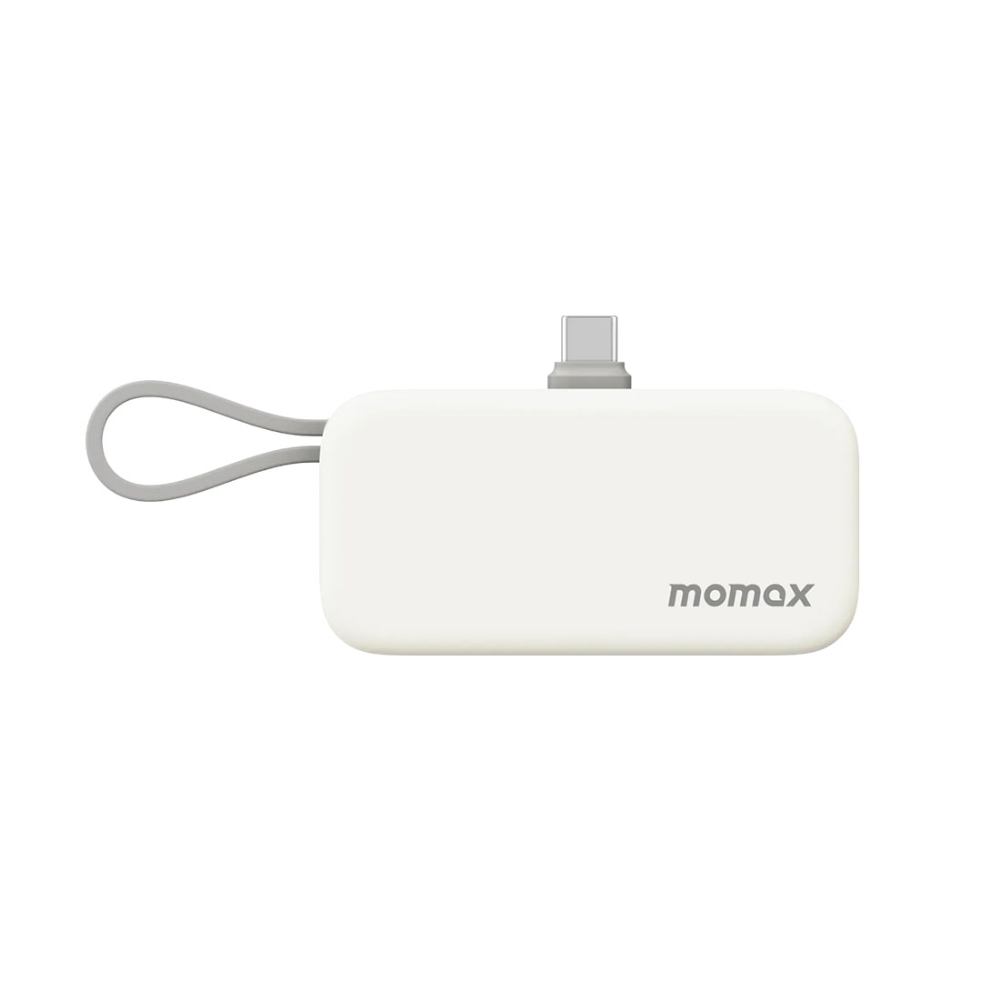 باور بانك Power Mini سعة 5000mAh مع موصل USB-C قابل للطي - أبيض