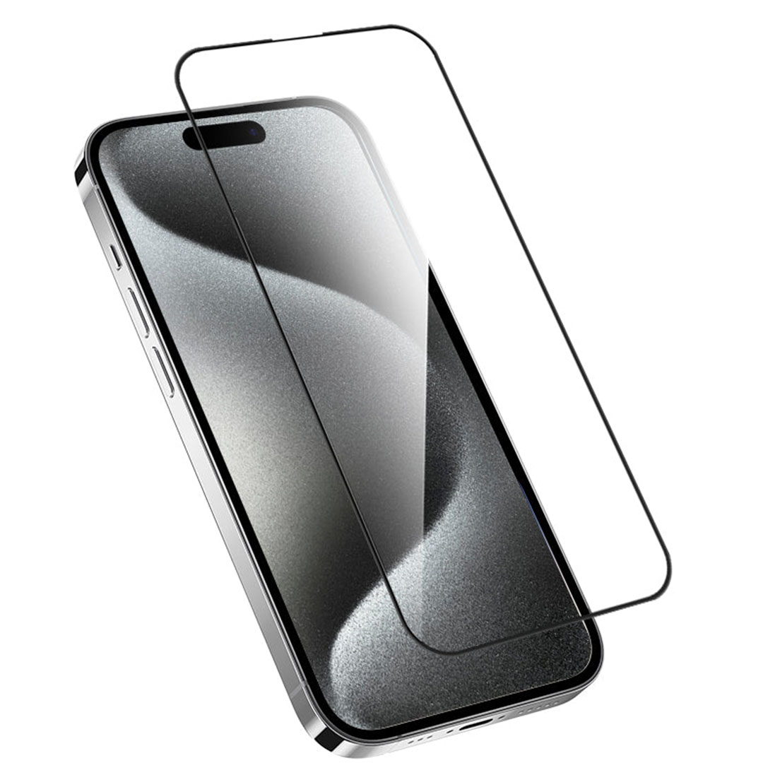 حماية شاشة CLEAR 2.5D Full Cover HD لهاتف آيفون 16 برو مقاس 6.3 بوصة - أسود