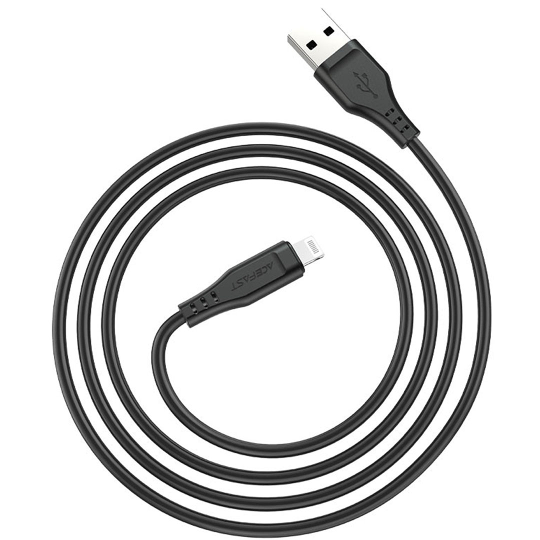 كابل شحن C3-02 USB-A إلى لايتنينج TPE - أسود