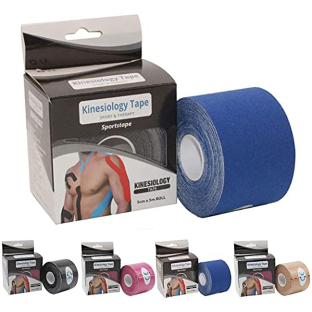 شريط علاجي لاصق مطاطي بمسامات للتهوية - أزرق