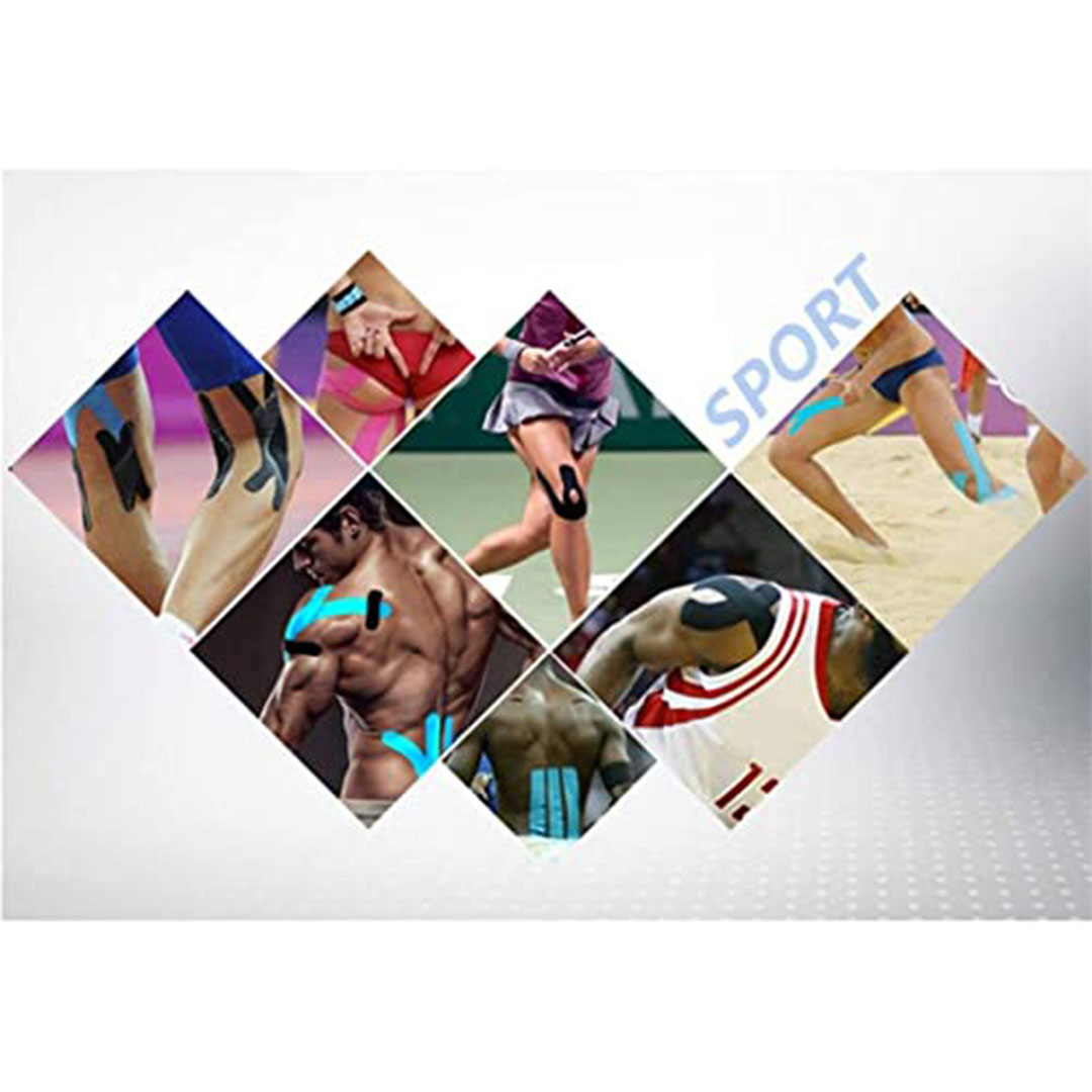 شريط علاجي لاصق مطاطي بمسامات للتهوية - أزرق