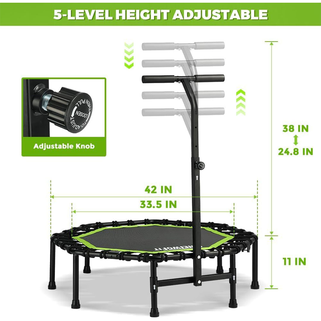 ترامبولين صغير قابل للطي - 1 متر - أسود