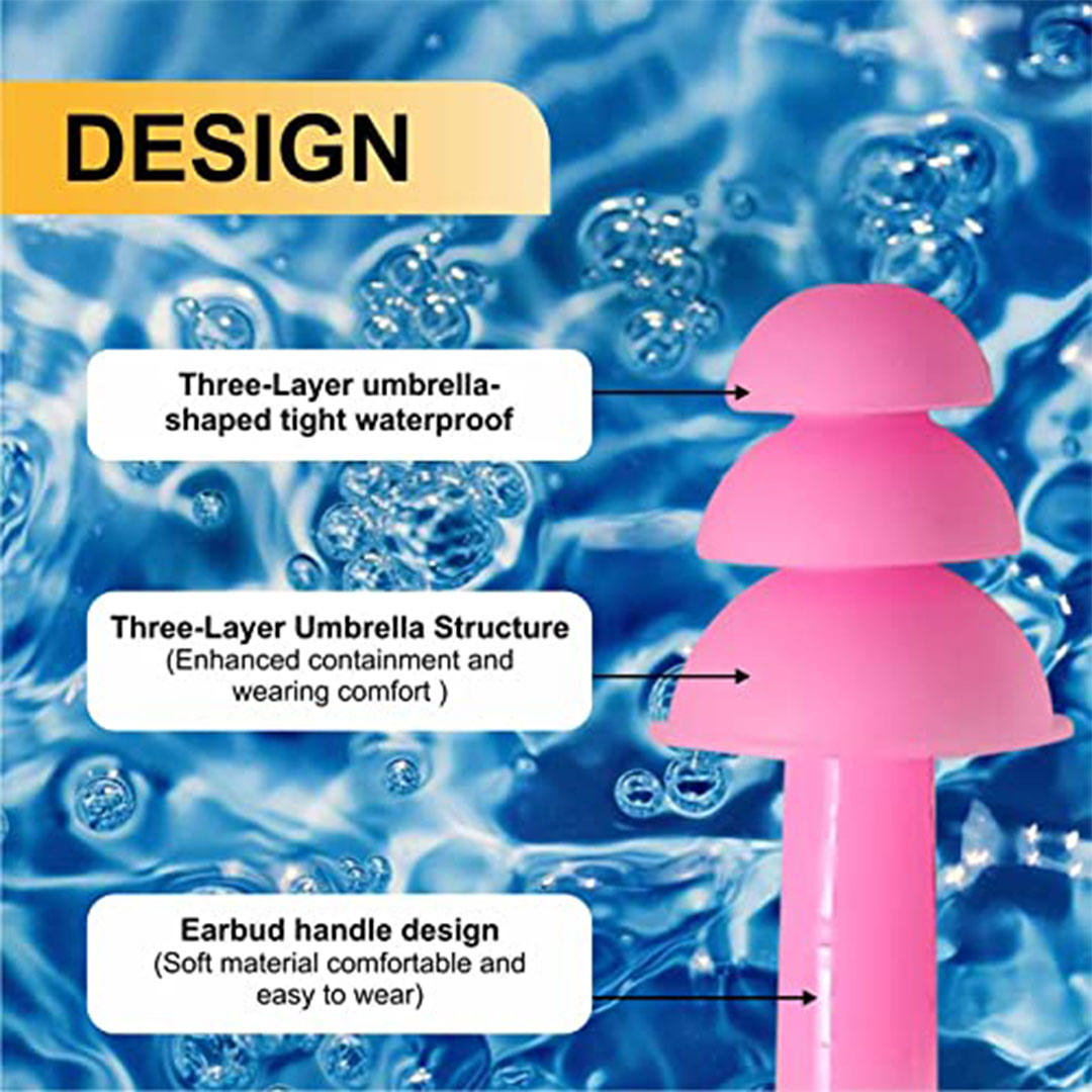 مجموعة مشابك أنف وسدادات أذن من السيليكون للسباحة