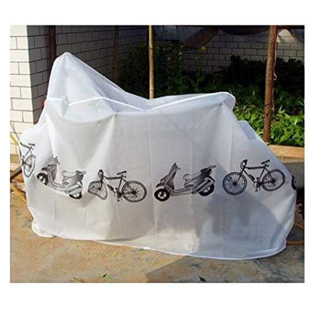 غطاء حماية للدراجة الهوائية - أبيض