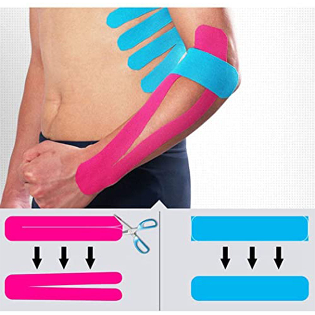 شريط علاجي لاصق مطاطي بمسامات للتهوية - أزرق