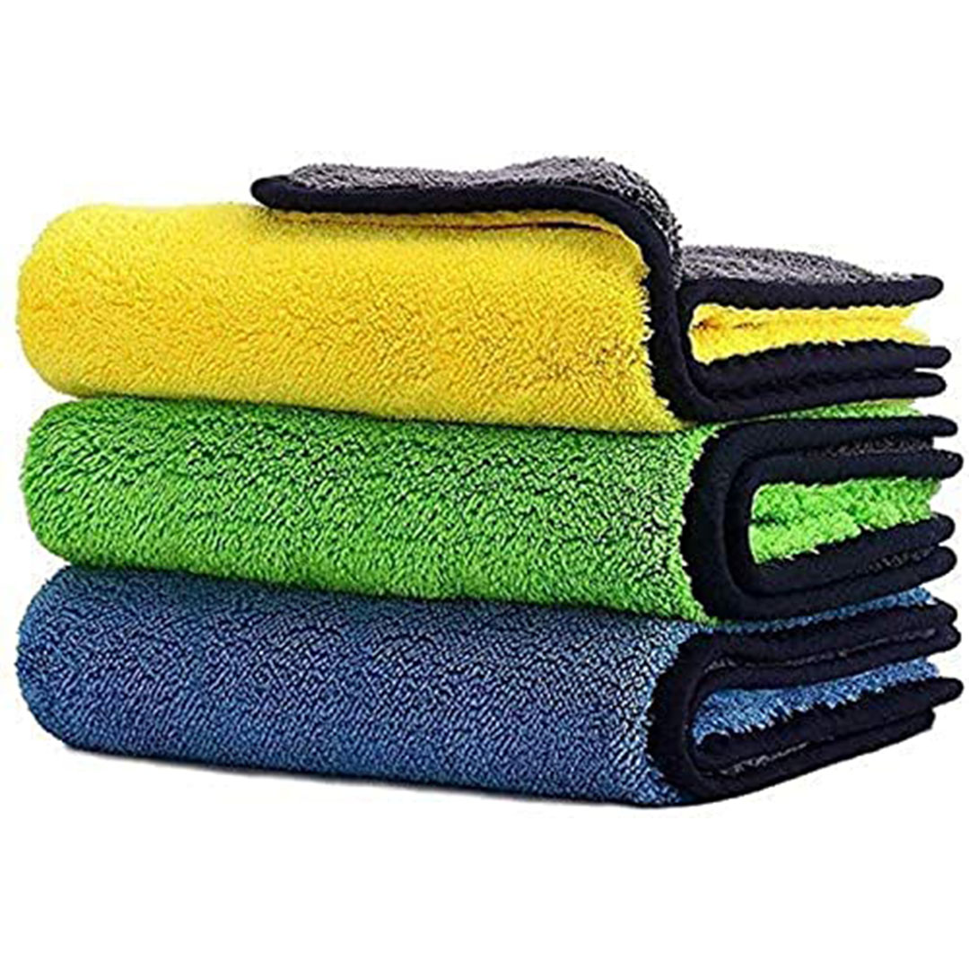 فوطة تجفيف سيارة مايكروفايبر قوية الامتصاص - 40*30 سم - 3 قطع