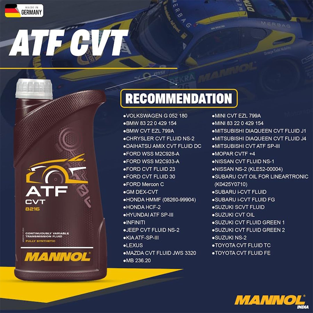 مانول زيت CVT تخليقي بالكامل, أداء فائق واحتكاك منخفض - 1 لتر