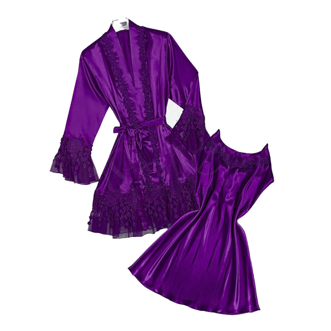 قميص نوم مع رووب ستان - 2 قطعة 131