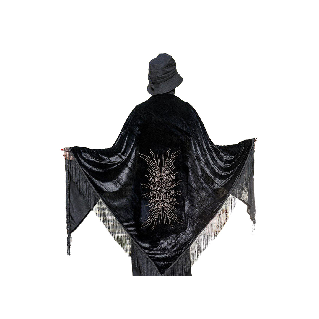 شال قطيفه  استراس دهبي يشبه انفجاراً نجمياً- أسود