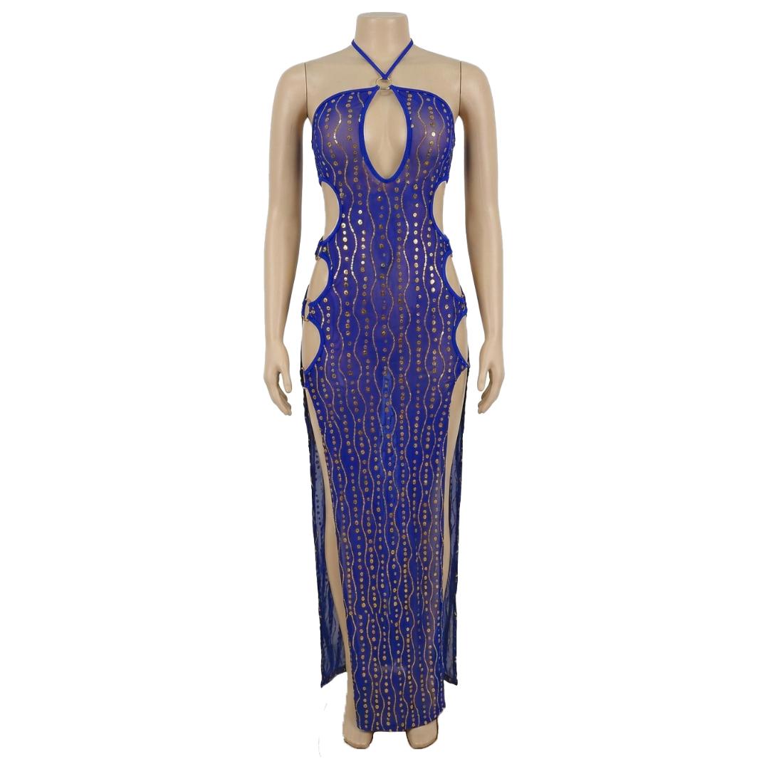 قميص نوم طويل مفتوح من الاطراف - 2 قطعة - 2046