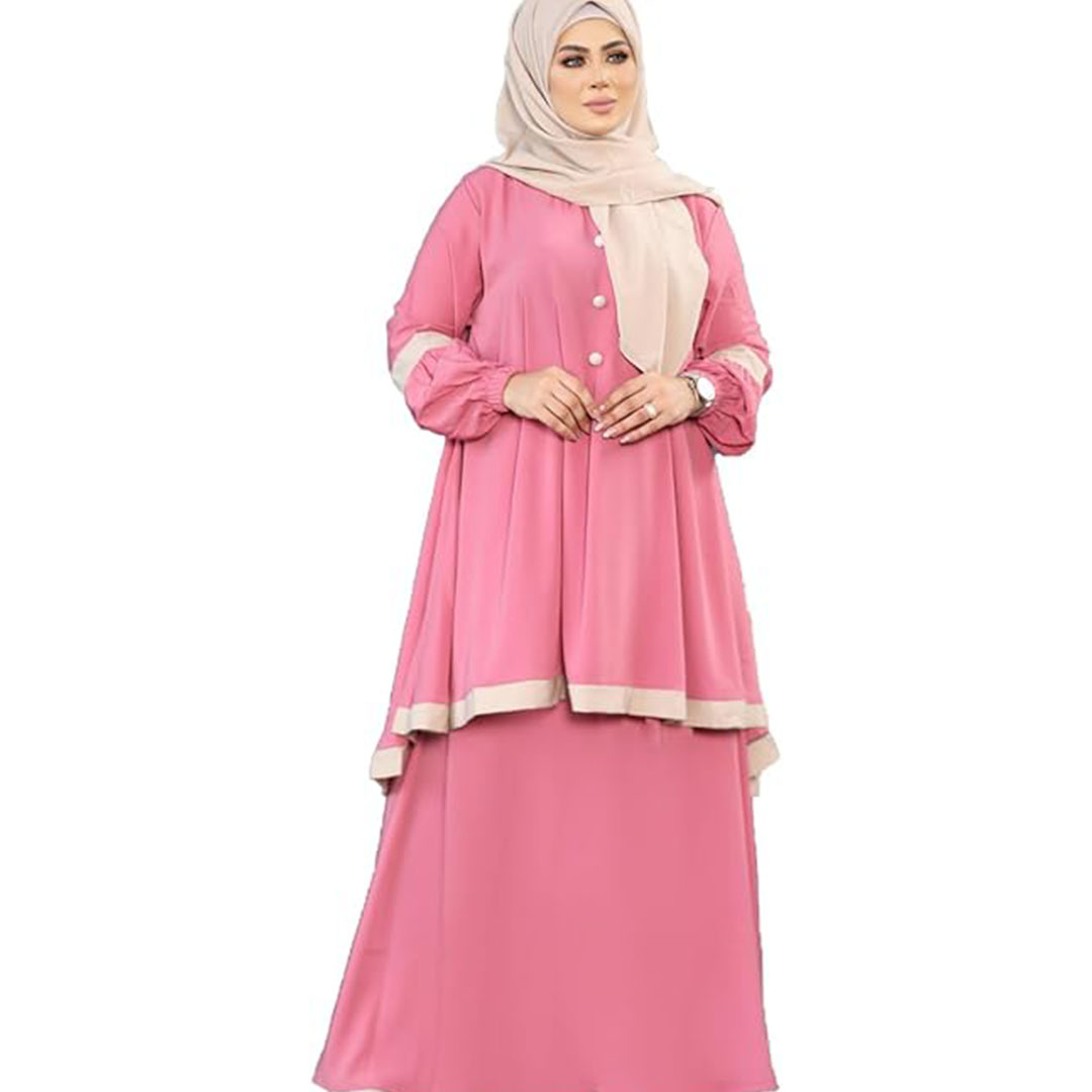 عباية كريب رويال حريمي - 2 قطعة - 9095