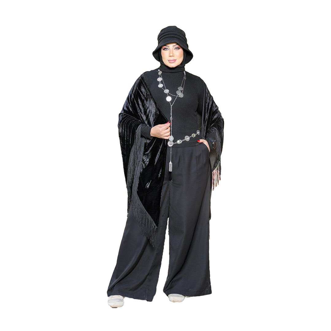 شال قطيفه  استراس دهبي يشبه انفجاراً نجمياً- أسود