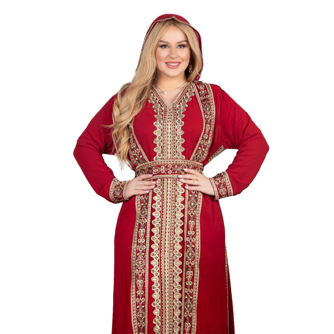 عباية شيفون قطعتين بحزام 513