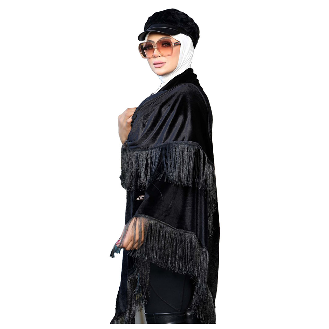 شال بتطريز دريم كالتشر قطيفه - أسود