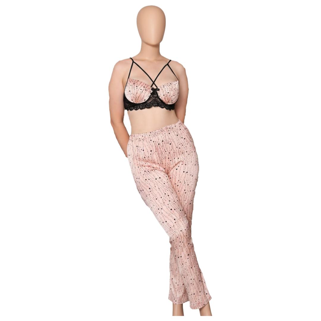 طقم لانجري توب قصير وبنطلون - 2 قطعة - 215