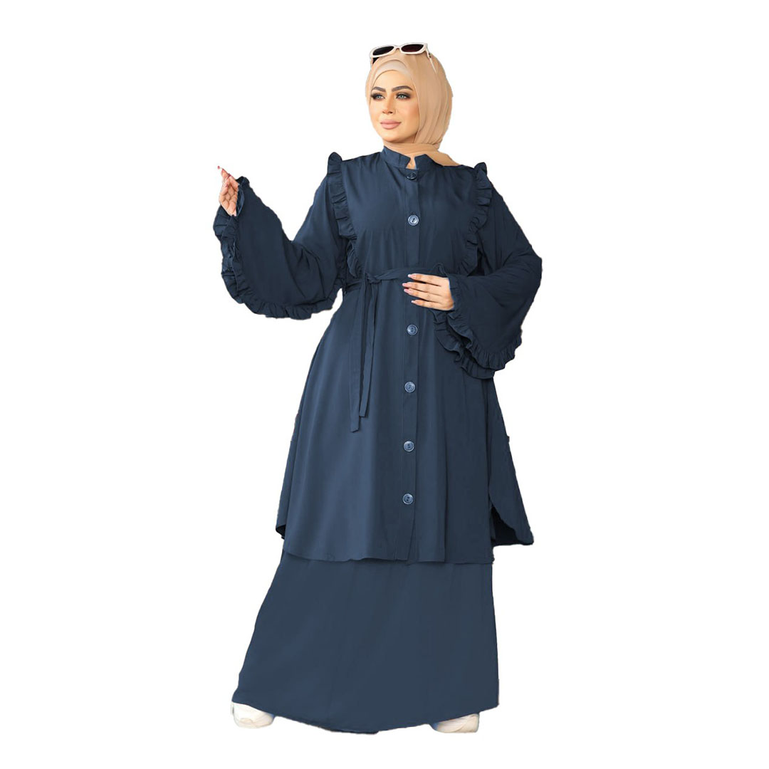 عباية كريب رويال حريمي - 2 قطعة - 7047