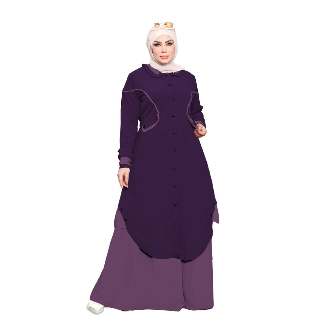 عباية كريب رويال حريمي - 2 قطعة - 7089