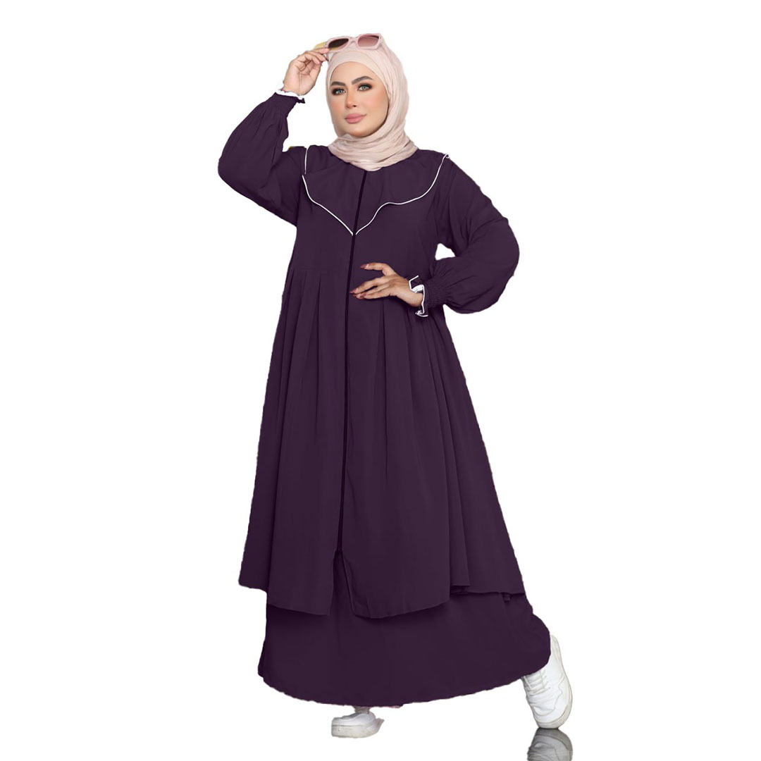 عباية كريب رويال حريمي - 2 قطعة - 8158