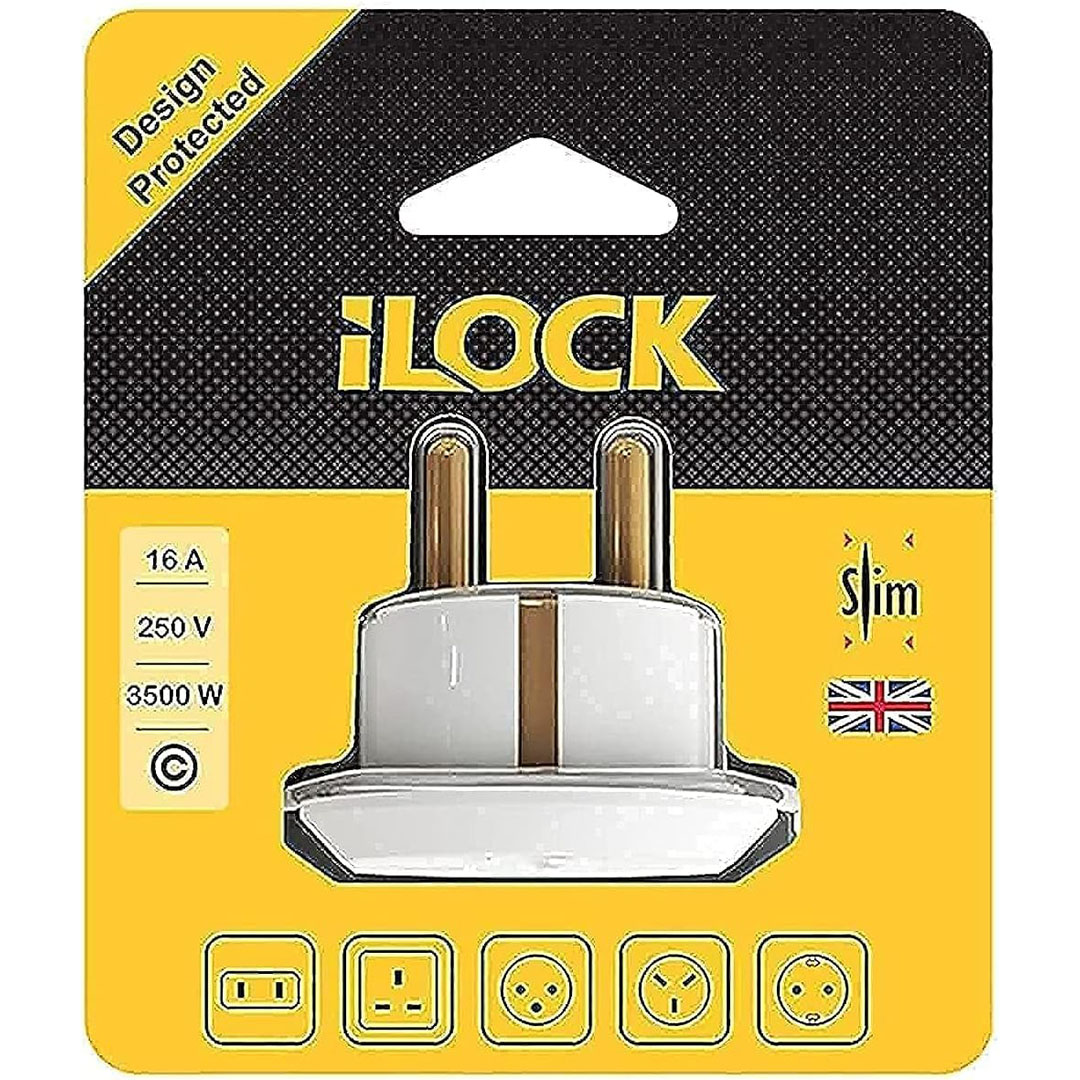 iLOCK محول كهرباء للسفر متعدد الاستخدامات - أبيض