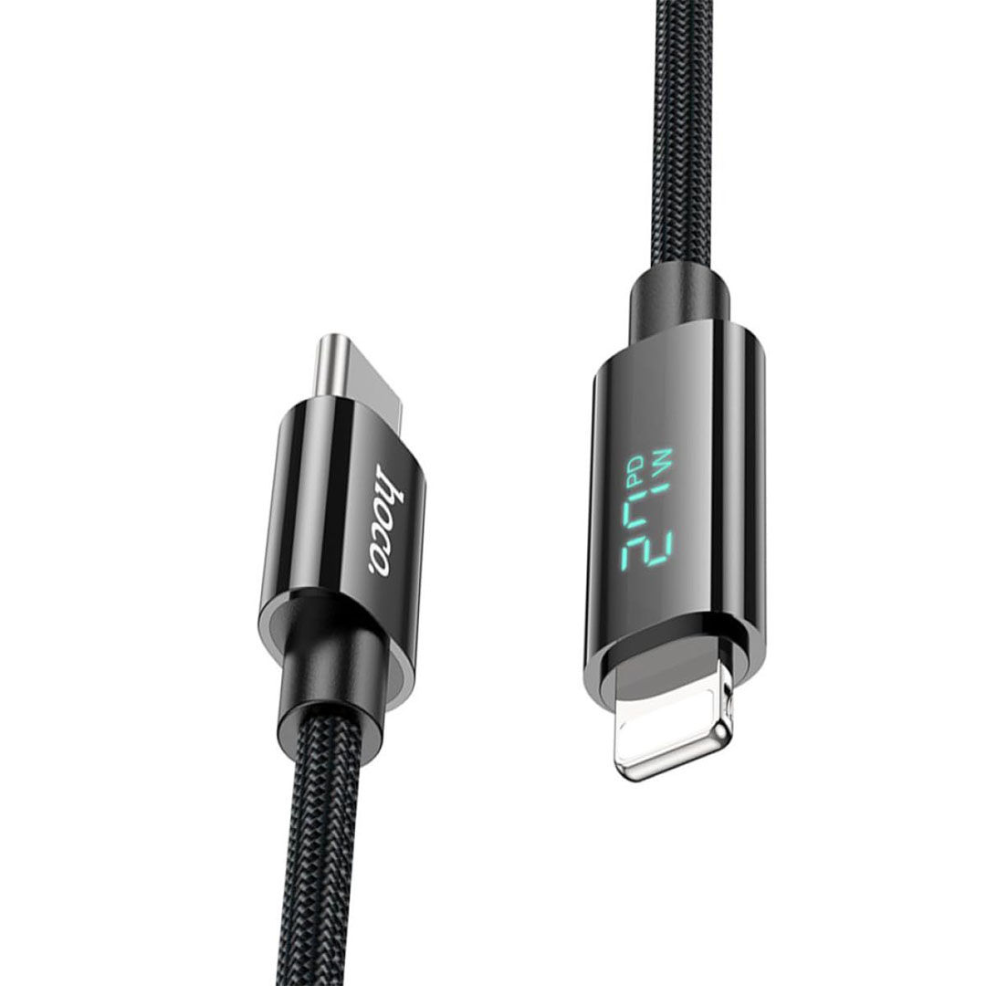 U125 كابل شحن Benefit 100 وات بشاشة عرض - آيفون - أسود