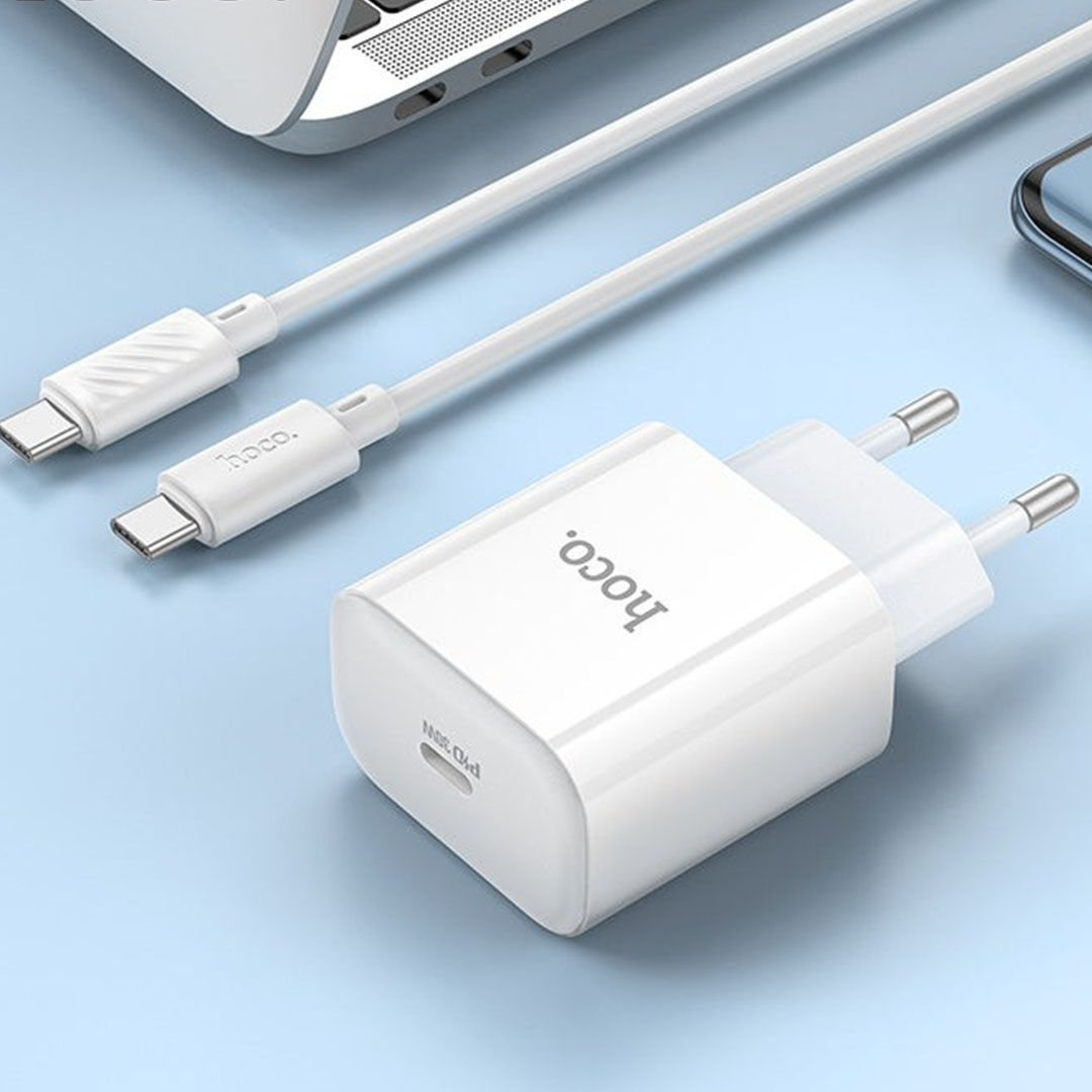 C76A شاحن Pro Majestic PD30W + كابل تايب C إلى C - أبيض