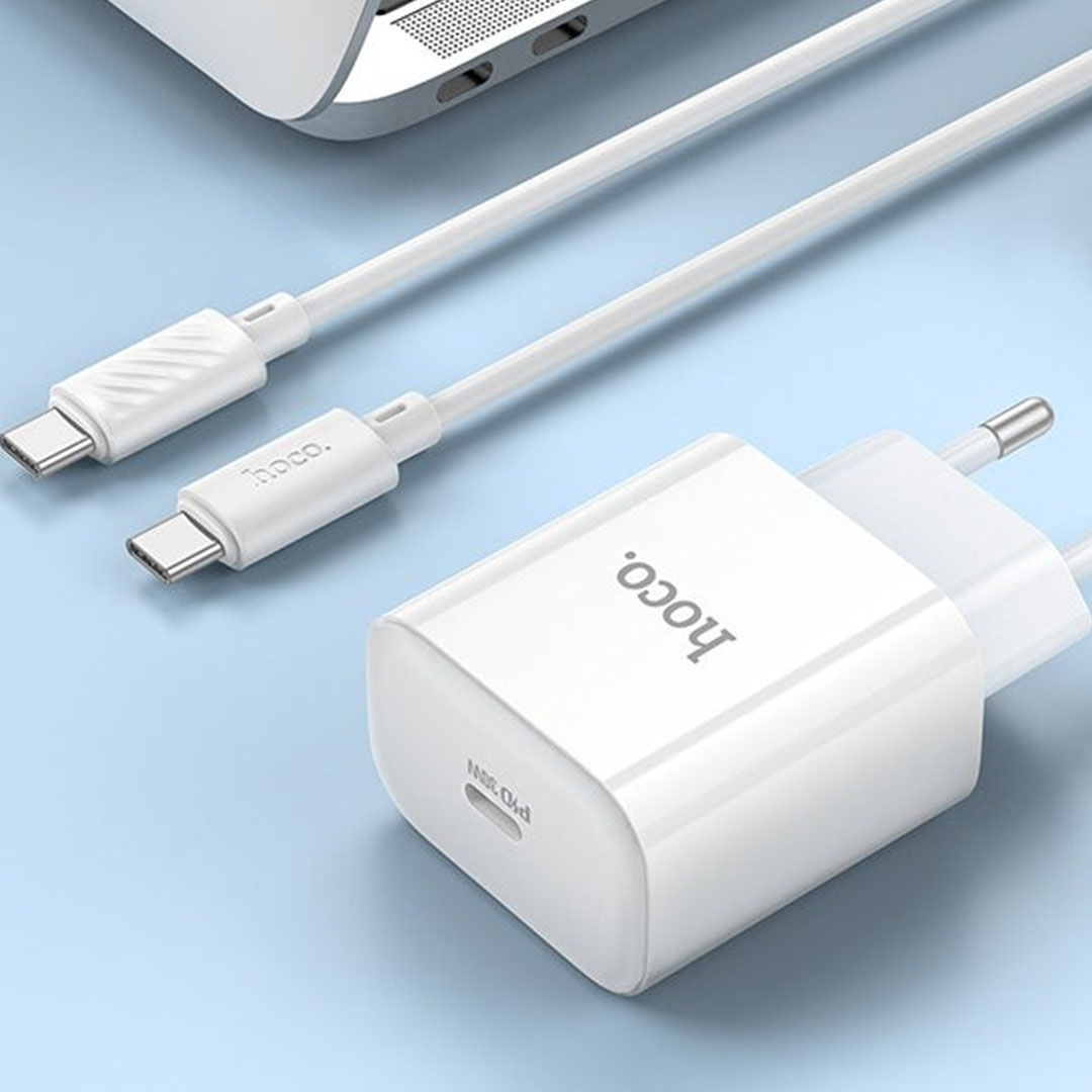 C76A شاحن Pro Majestic PD30W + كابل تايب C إلى C - أبيض