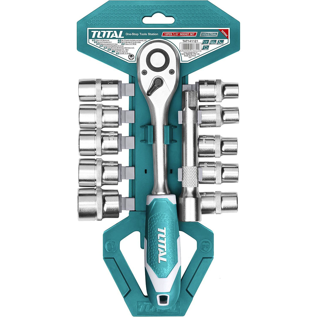 طقم مقابس لقم نص بوصة - 12 قطعة - THT141121