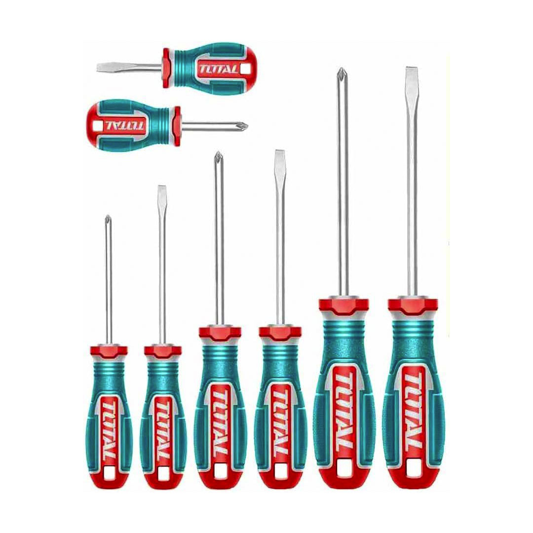 طقم مفكات من توتال - 8 قطع - TKSDS0826