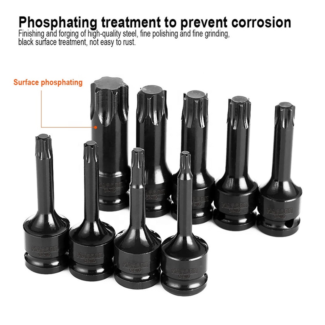 طقم لقمه الن كى تصادمي طويل من هاردن 1/2 بوصة - 8 قطع